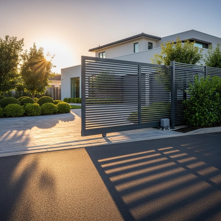 Sliding gate opening halfway installed in Malaysia